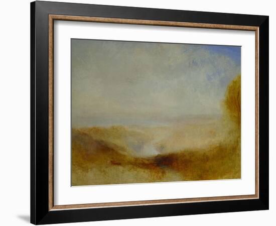 Landscape with river and a bay in the far background-Joseph Mallord William Turner-Framed Giclee Print