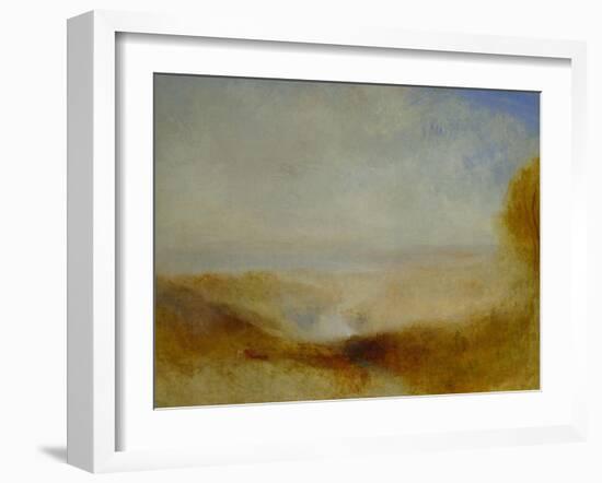 Landscape with river and a bay in the far background-Joseph Mallord William Turner-Framed Giclee Print