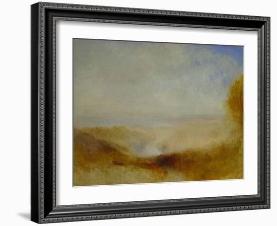 Landscape with river and a bay in the far background-Joseph Mallord William Turner-Framed Giclee Print