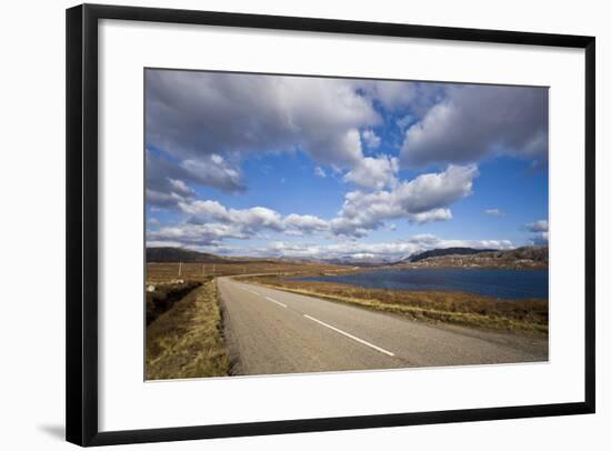 Landscape with Road, Lake and Clouds,Scotland, United Kingdom-Stefano Amantini-Framed Photographic Print