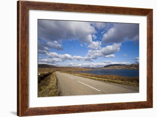 Landscape with Road, Lake and Clouds,Scotland, United Kingdom-Stefano Amantini-Framed Photographic Print