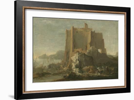 Landscape with Rock and Fortress, C.1640-50-Domenico Gargiulo-Framed Giclee Print