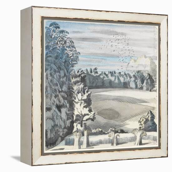 Landscape with Rooks, C.1913-14 (Black Chalk & W/C on Paper)-Paul Nash-Framed Premier Image Canvas