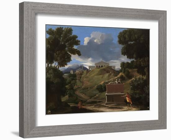 Landscape with Ruins, 1642-1647-Nicolas Poussin-Framed Giclee Print