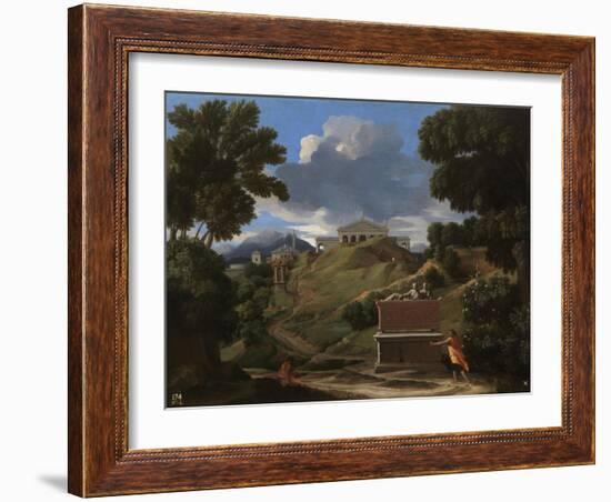 Landscape with Ruins, 1642-1647-Nicolas Poussin-Framed Giclee Print