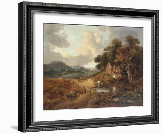 Landscape with Rustics and Donkeys on a Path-Thomas Gainsborough-Framed Giclee Print