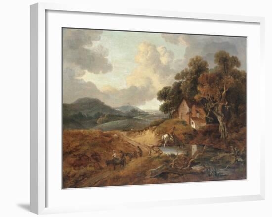 Landscape with Rustics and Donkeys on a Path-Thomas Gainsborough-Framed Giclee Print