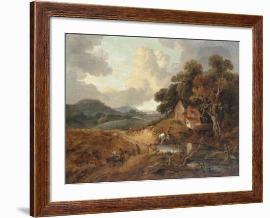 Landscape with Rustics and Donkeys on a Path-Thomas Gainsborough-Framed Giclee Print
