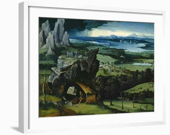 Landscape with Saint Jerome, 1516-1517-Joachim Patenir-Framed Giclee Print