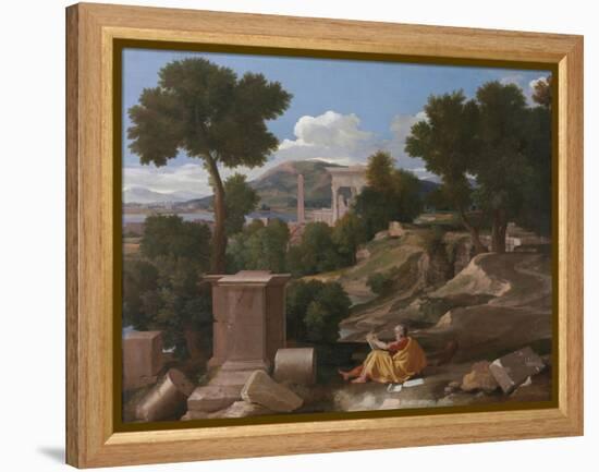 Landscape with Saint John on Patmos, 1640-Nicolas Poussin-Framed Premier Image Canvas