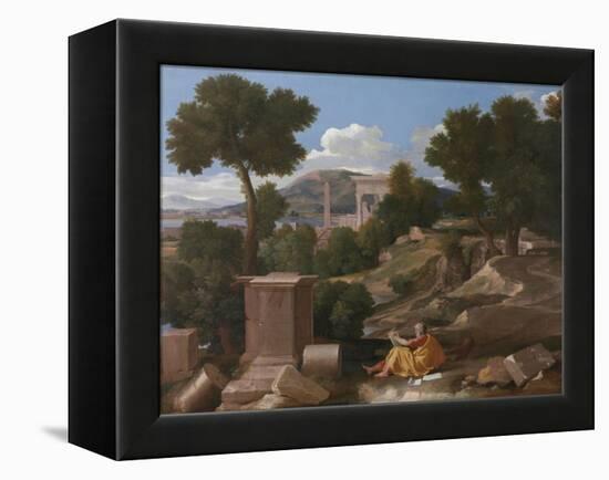 Landscape with Saint John on Patmos, 1640-Nicolas Poussin-Framed Premier Image Canvas