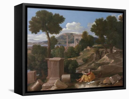 Landscape with Saint John on Patmos, 1640-Nicolas Poussin-Framed Premier Image Canvas