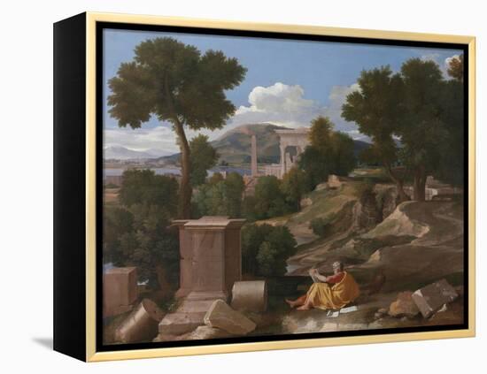 Landscape with Saint John on Patmos, 1640-Nicolas Poussin-Framed Premier Image Canvas