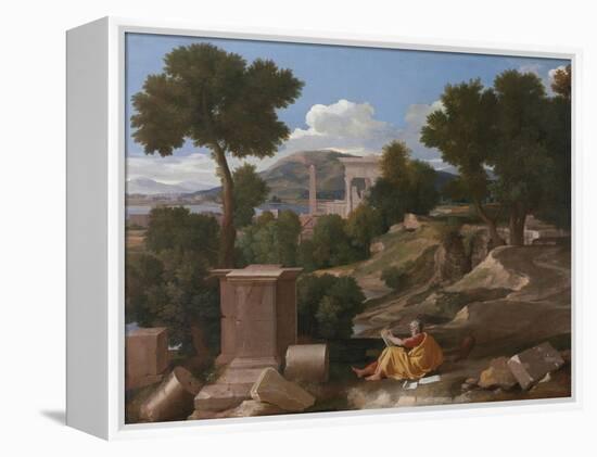 Landscape with Saint John on Patmos, 1640-Nicolas Poussin-Framed Premier Image Canvas