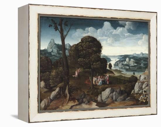 Landscape with Saint John the Baptist Preaching-Joachim Patenier or Patinir-Framed Premier Image Canvas
