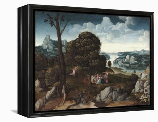 Landscape with Saint John the Baptist Preaching-Joachim Patenier or Patinir-Framed Premier Image Canvas