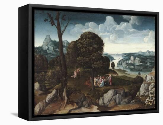 Landscape with Saint John the Baptist Preaching-Joachim Patenier or Patinir-Framed Premier Image Canvas