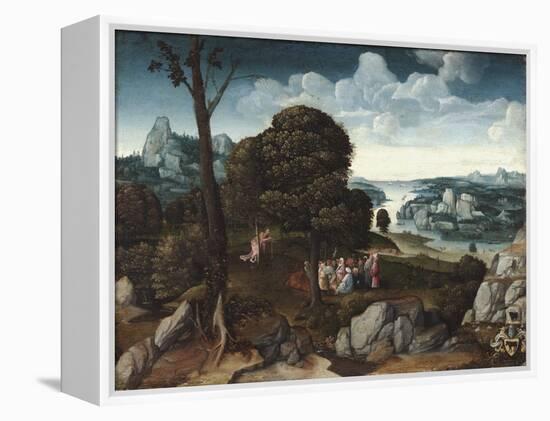 Landscape with Saint John the Baptist Preaching-Joachim Patenier or Patinir-Framed Premier Image Canvas