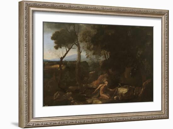 Landscape with Saint Paul the Hermit, 1638-Nicolas Poussin-Framed Giclee Print