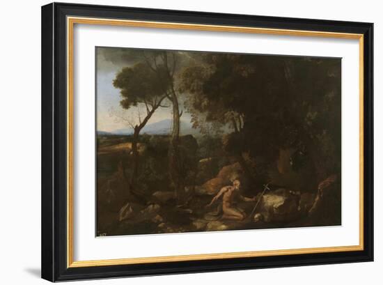 Landscape with Saint Paul the Hermit, 1638-Nicolas Poussin-Framed Giclee Print