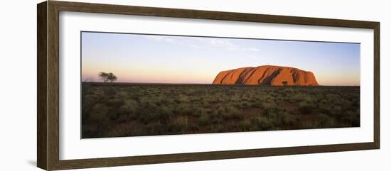 Landscape with Sandstone Formation at Dusk, Uluru, Uluru-Kata Tjuta National Park-null-Framed Photographic Print