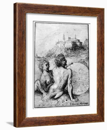 Landscape with Satyrs, C1512-Titian (Tiziano Vecelli)-Framed Giclee Print