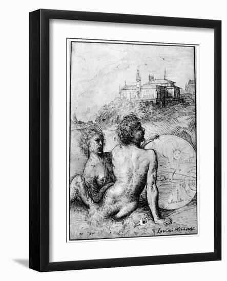 Landscape with Satyrs, C1512-Titian (Tiziano Vecelli)-Framed Giclee Print