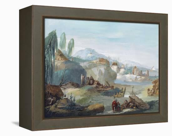 Landscape with Scenes from the Latin Epic Poem the Thebaid-Giuseppe Bernardino Bison-Framed Premier Image Canvas