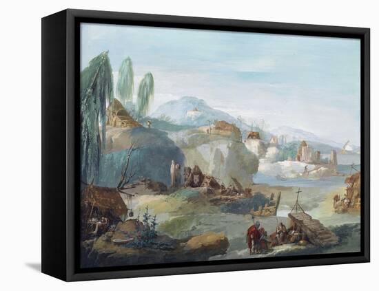 Landscape with Scenes from the Latin Epic Poem the Thebaid-Giuseppe Bernardino Bison-Framed Premier Image Canvas