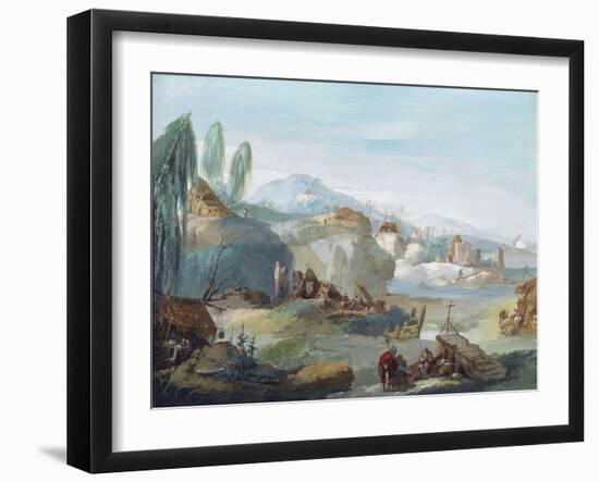 Landscape with Scenes from the Latin Epic Poem the Thebaid-Giuseppe Bernardino Bison-Framed Giclee Print