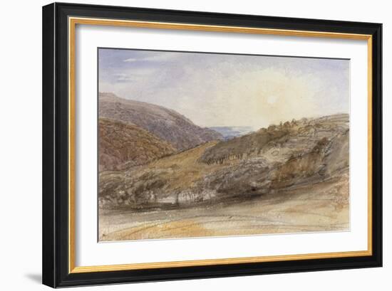 Landscape with Setting Sun, Devon-Samuel Palmer-Framed Giclee Print