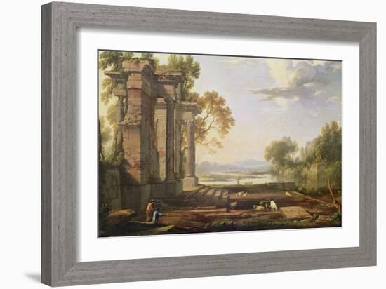 Landscape with Setting Sun-Pierre Patel-Framed Giclee Print