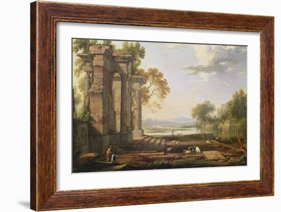 Landscape with Setting Sun-Pierre Patel-Framed Giclee Print