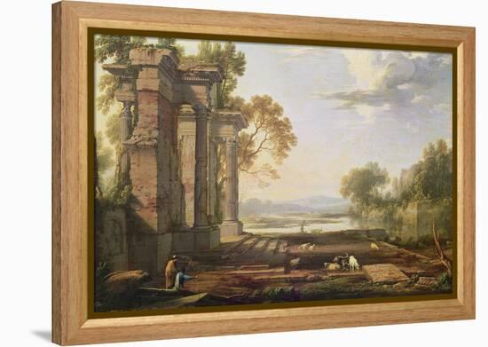 Landscape with Setting Sun-Pierre Patel-Framed Premier Image Canvas