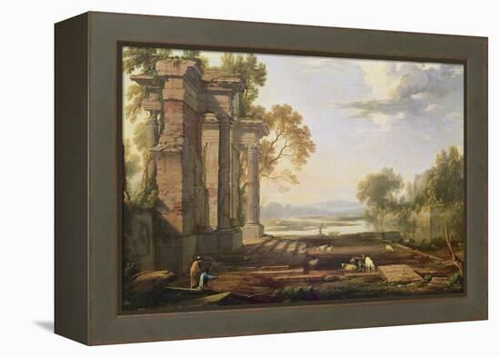 Landscape with Setting Sun-Pierre Patel-Framed Premier Image Canvas