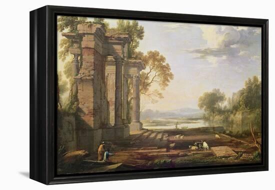 Landscape with Setting Sun-Pierre Patel-Framed Premier Image Canvas