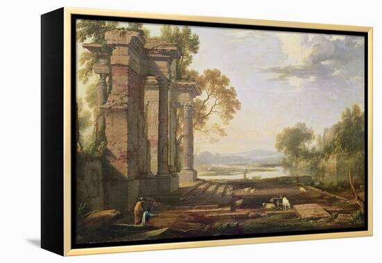 Landscape with Setting Sun-Pierre Patel-Framed Premier Image Canvas