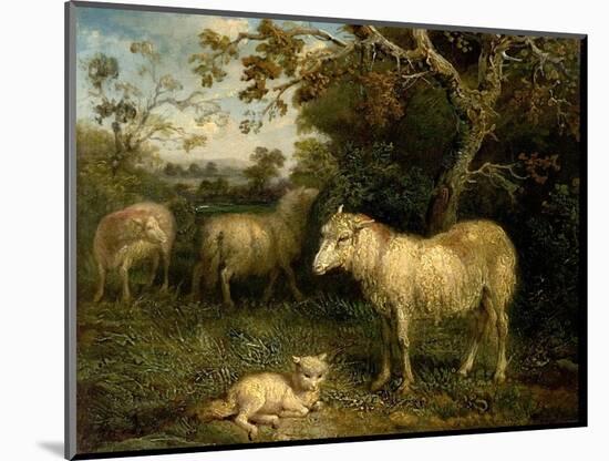 Landscape with Sheep (Oil on Canvas)-James Ward-Mounted Giclee Print