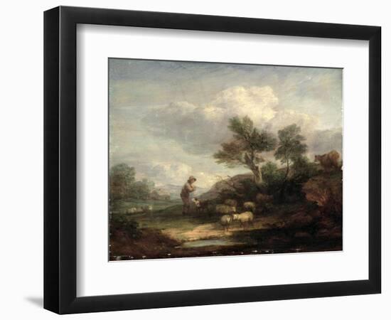 Landscape with Sheep-Thomas Gainsborough-Framed Giclee Print