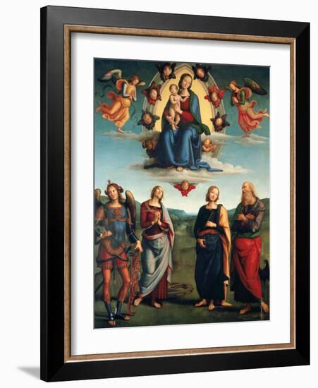 Landscape with Silvia and Satyr-Perugino-Framed Giclee Print