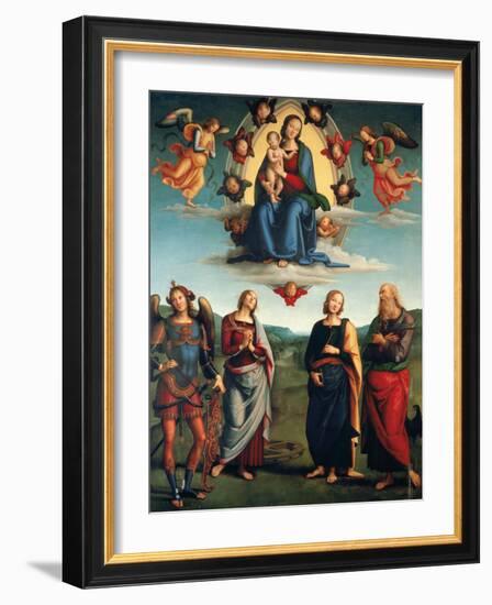 Landscape with Silvia and Satyr-Perugino-Framed Giclee Print