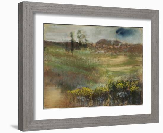 Landscape with Smokestacks, C.1890-Edgar Degas-Framed Giclee Print