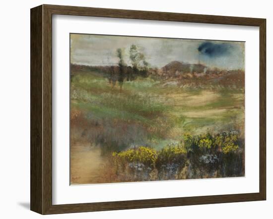 Landscape with Smokestacks, C.1890-Edgar Degas-Framed Giclee Print