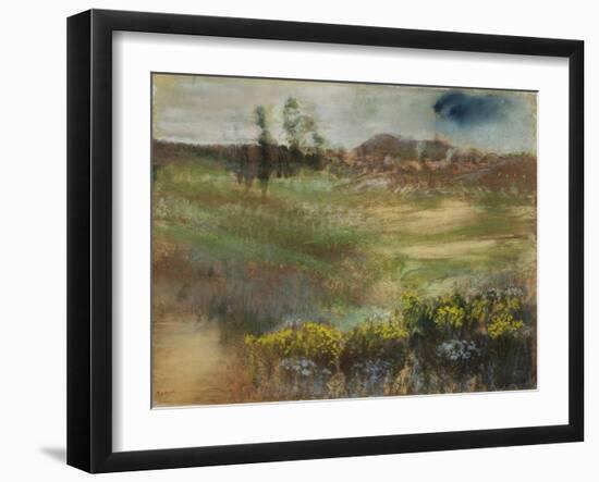 Landscape with Smokestacks, C.1890-Edgar Degas-Framed Giclee Print