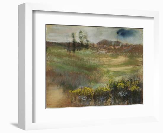 Landscape with Smokestacks, C.1890-Edgar Degas-Framed Giclee Print