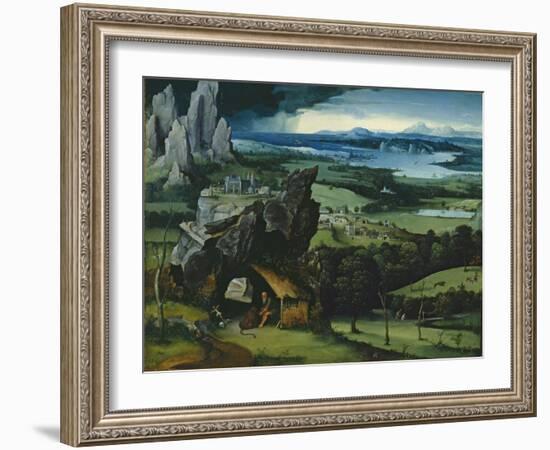 Landscape with St. Jerome, 1516-7-Joachim Patinir-Framed Giclee Print