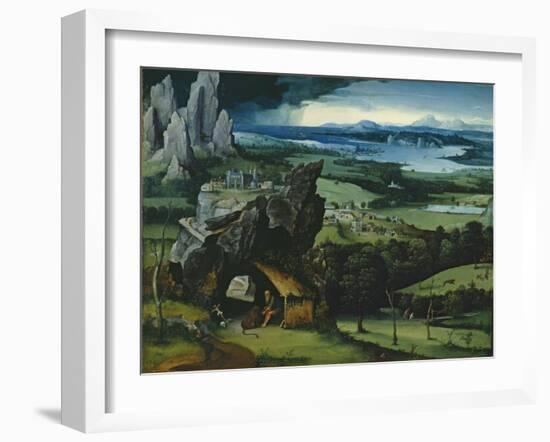 Landscape with St. Jerome, 1516-7-Joachim Patinir-Framed Giclee Print
