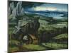 Landscape with St. Jerome, 1516-7-Joachim Patinir-Mounted Giclee Print