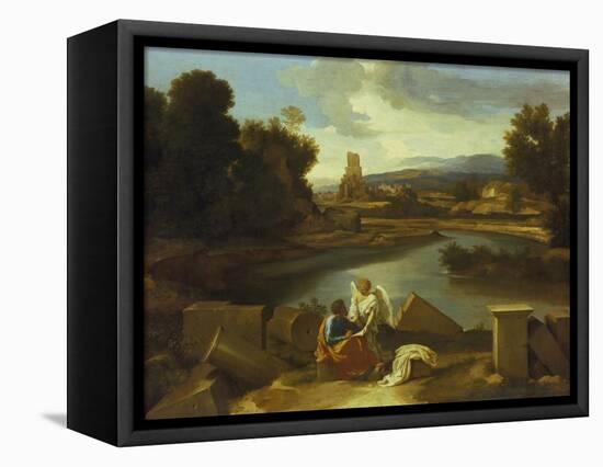 Landscape with St. Matthew, 1640-Nicolas Poussin-Framed Premier Image Canvas