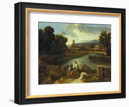 Landscape with St, Matthew, 1640-Nicolas Poussin-Framed Giclee Print